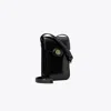 Tory Burch Robinson Spazzolato Phone Crossbody In Black