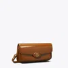 Tory Burch Robinson Spazzolato Rectangular Shoulder Bag In Brown