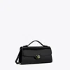 Tory Burch Robinson Spazzolato Top-handle Chain Wallet In Black
