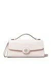 Tory Burch Robinson Spazzolato Top Handle Chain Wallet In Pink Lily