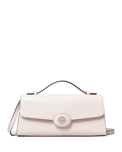 Tory Burch Robinson Spazzolato Top Handle Chain Wallet In Pink Lily