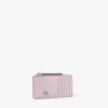 Tory Burch Robinson Spazzolato Top-zip Card Case In Primrose