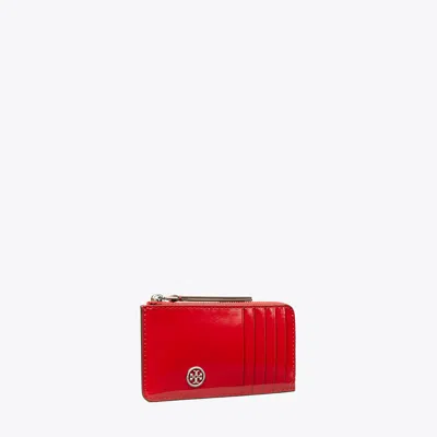 Tory Burch Robinson Spazzolato Zip Card Case