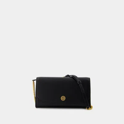 Tory Burch Robinson Wallet On Chain -  - Leather - Black