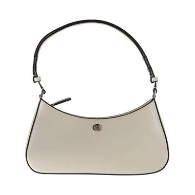Pre-owned Tory Burch Robinson Zip Top Shoulder Bag 'light Cream' | Women's Size Onesize
