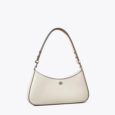 Tory Burch Robinson Zip Top Shoulder Bag In White