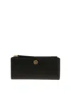 Tory Burch Robinson Colour-block Zip-fastening Wallet In Black