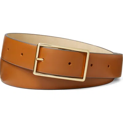 Tory Burch Roller Buckle Leather Belt In Brown