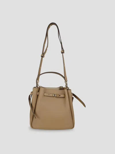 Tory Burch Romand Mini Bucket Handbag In Brown