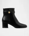 Tory Burch Romy 50mm Leather Ankle Boot In Black