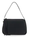 Tory Burch Romy Black Shoulder Bag With Adjustable Shoulder Strap In Grained Leather Woman