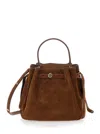 Tory Burch 'romy' Brown Handbag With Adjustable And Removable Shoulder Strap And Logo Plaque On The Front In Su In Brown