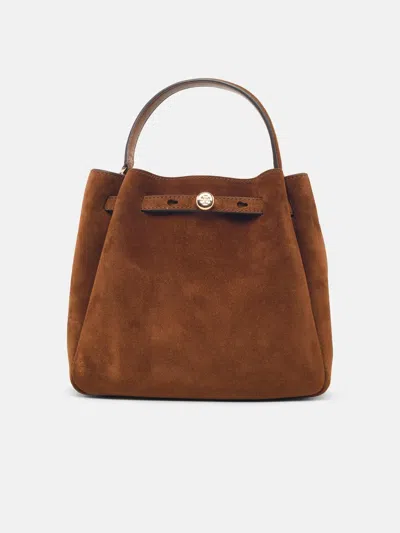Tory Burch 'romy' Bucket Bag In Brown Suede