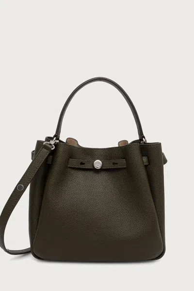 Tory Burch Romy Bucket Handbag In 100% Cow Leather In Leccio