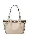 Tory Burch Romy Canvas Tote Shoulder Carryall Bag In Neutral