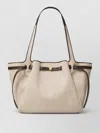 Tory Burch Romy Canvas Tote Shoulder Carryall Bag In Pink