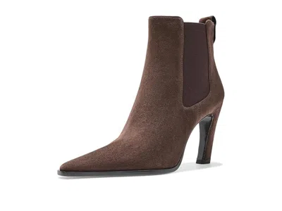 Tory Burch Romy Chelsea Heel Boots 85mm Women's Boots Dark Cocoa: 9.5 M, Suede In Brown
