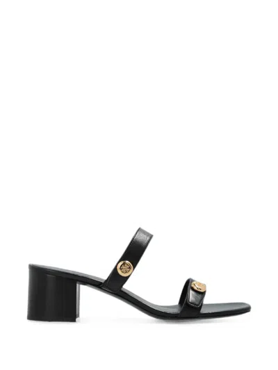 Tory Burch Romy City Logo-button Sandals In Black