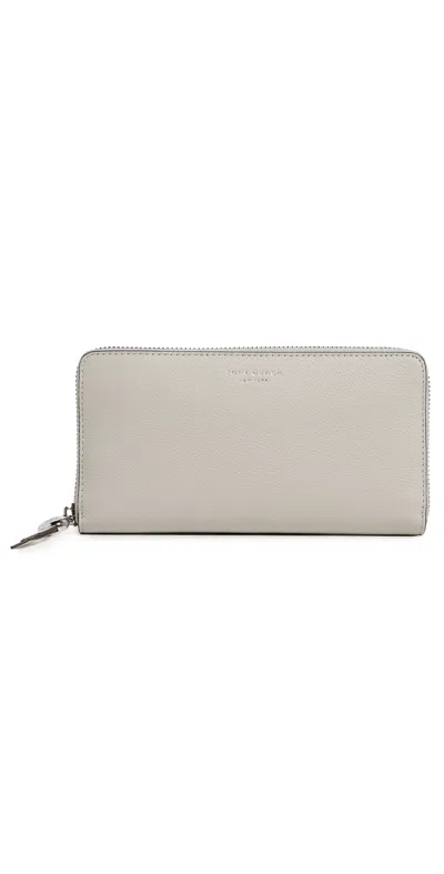 Tory Burch Romy Continental Zip Wallet Dove Gray