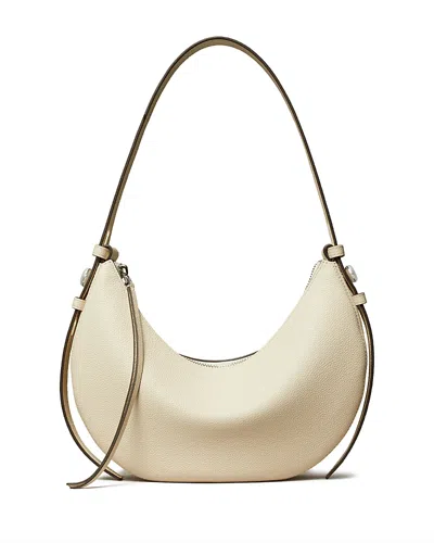 Tory Burch Romy Crescent Leather Shoulder Bag In Neutral