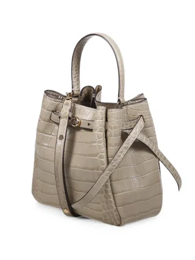 Tory Burch Romy Crocodile-effect Tote Bag In Neutral