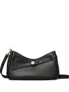 Tory Burch Romy Zip Top Leather Crossbody Bag In Black