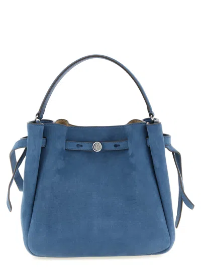 Tory Burch Romy Bucket Shoulder Bag Adjustable Strap In Blue