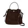 Tory Burch Suede Romy Bucket Bag In Brown