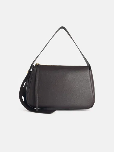 Tory Burch 'romy' Dark Brown Leather Crossbody Bag