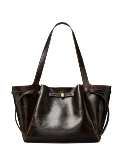 Tory Burch Romy Distressed Tote Bag In Brown