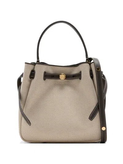 Tory Burch Romy Drawstring Top-handle Bucket Bag In Neutral