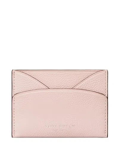 Tory Burch Romy Leather Flat Card Case In Pink