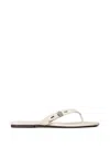 Tory Burch Romy Leather Thong Sandal In White