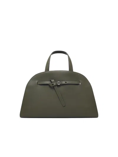 Tory Burch 'romy' Green Lear Top Case In Gray