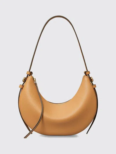 Tory Burch Romy Half-moon Hammered Leather Shoulder Bag In Nude