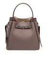 Tory Burch Romy Hammered Leather Bucket Bag In Wild Mushroom In Brown