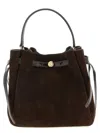 Tory Burch Romy Suede Bucket Bag In Brown