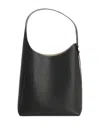 Tory Burch 'rony' Black Shoulder Bag With Thin Strap And Logo Button In Leather Woman