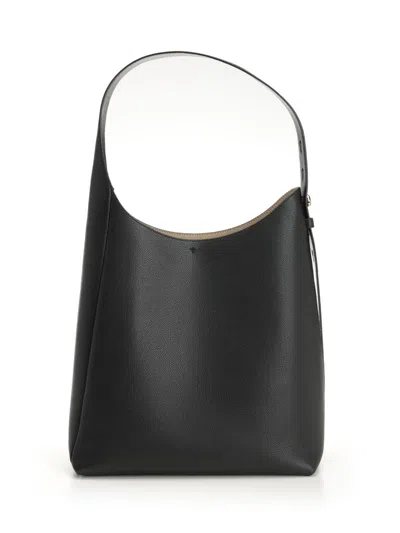 Tory Burch Small Leather Hobo Bag With Adjustable Strap In Black