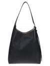 Tory Burch Small Leather Hobo Bag With Adjustable Strap In Black