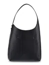 Tory Burch Romy Hobo Bag With Textured Leather And Gold Accents In Black