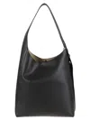 Tory Burch Romy Hobo Bag With Textured Leather And Gold Accents In Black
