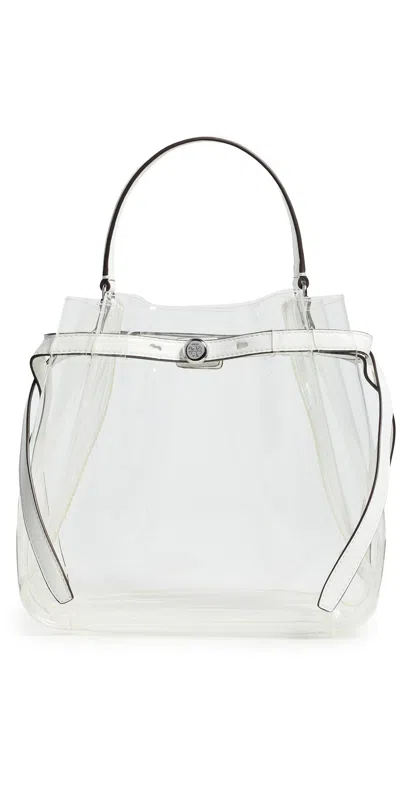 Tory Burch Romy Jelly Bucket Bag Clear In Transparent