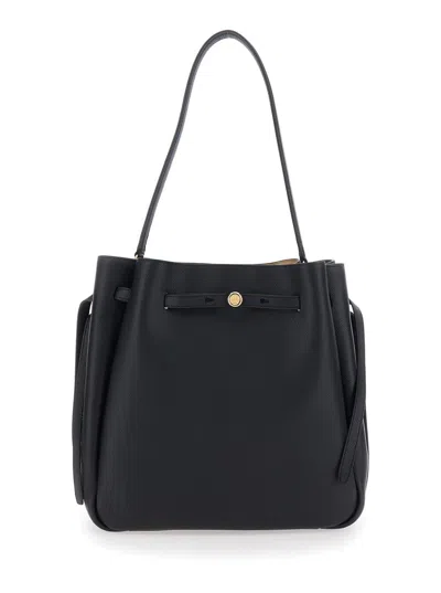 Tory Burch Romy Large Bucket Bag In Black