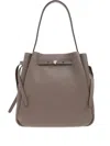 Tory Burch Large Romy Leather Bucket Bag In Gray
