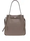 Tory Burch Large Romy Leather Bucket Bag In Gray