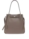 Tory Burch Large Romy Leather Bucket Bag In Gray