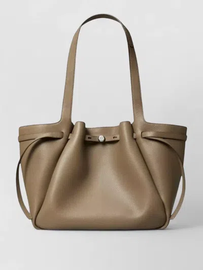 Tory Burch Romy Large Leather Tote Bag In Brown