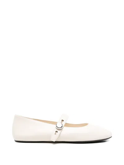 Tory Burch Romy Leather Ballets In Neutral