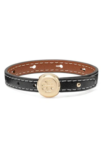 Tory Burch Icon Leather Bracelet In Multi